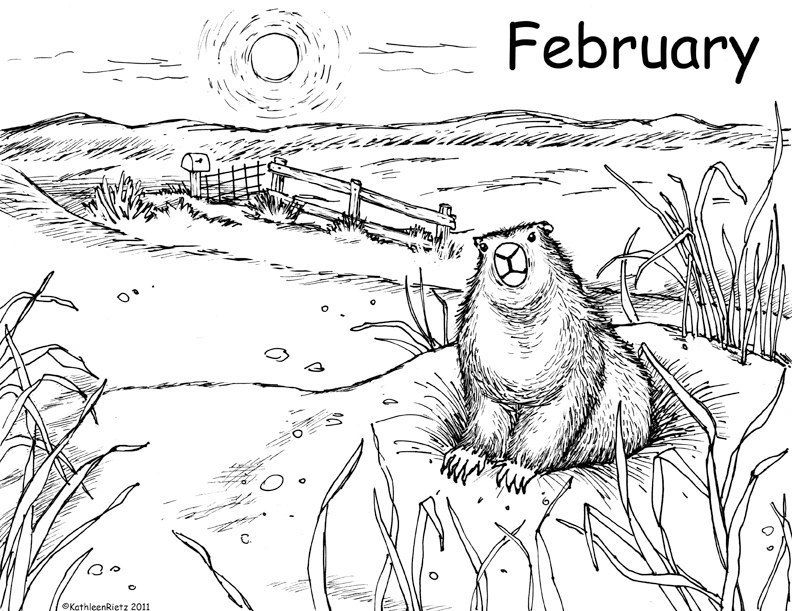 groundhog day coloring pages free printable