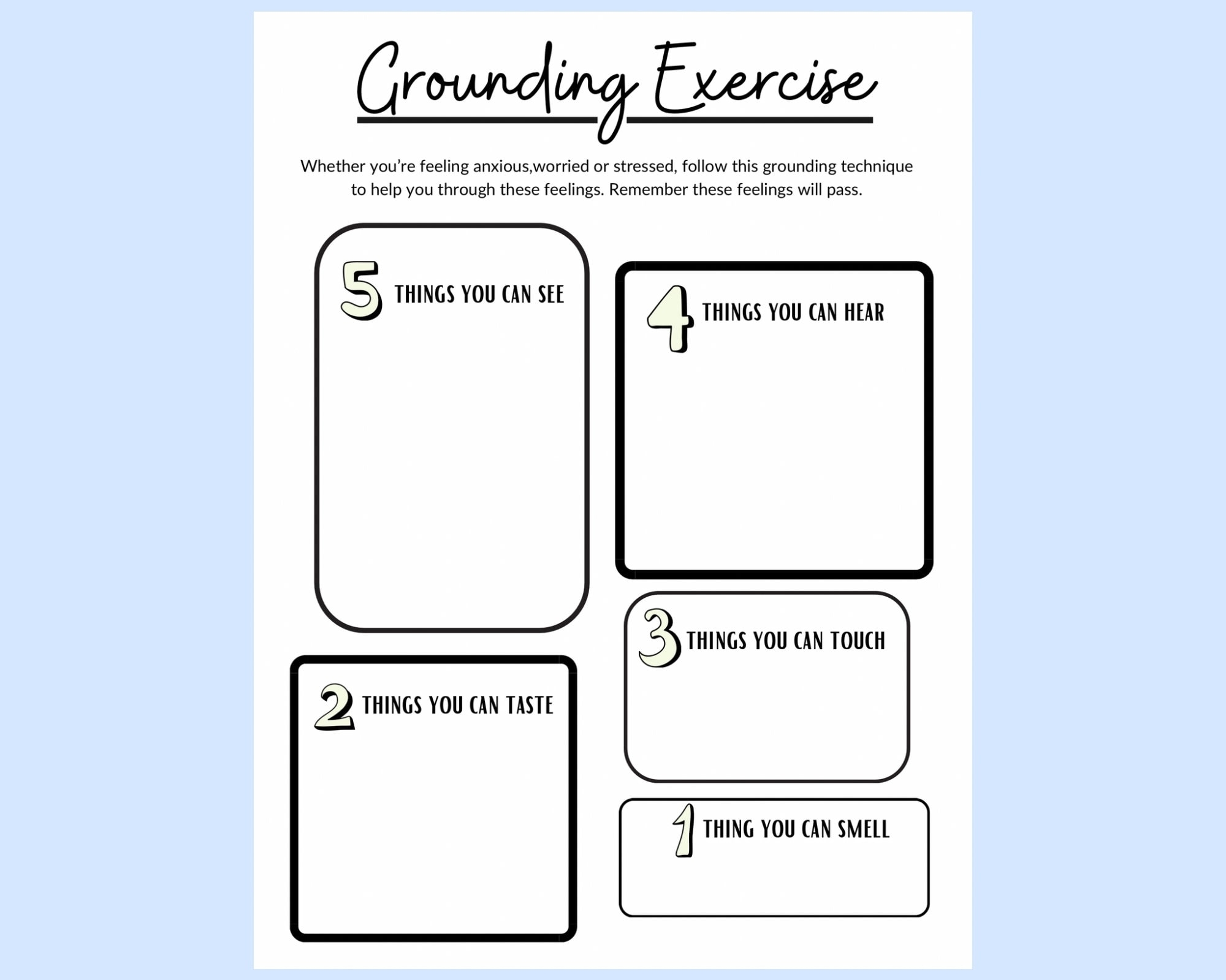 Grounding Techniques For Kids Worksheet Kindergarten Worksheets