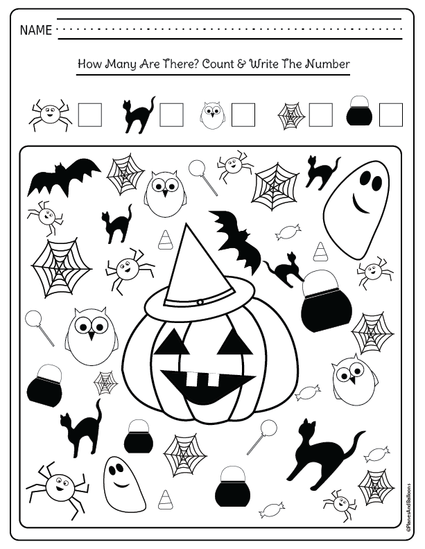 Halloween Kindergarten Worksheets