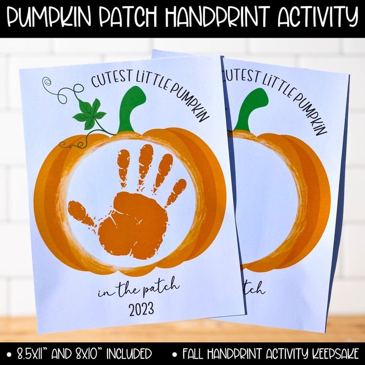 Halloween Pumpkin Handprint Footprint Toddler Baby Printable Art Craft 