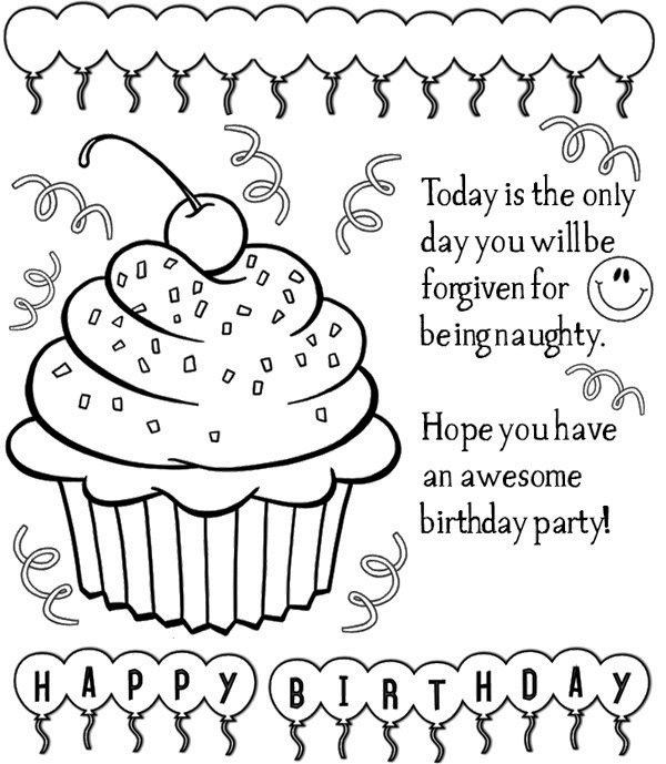 Happy Birthday Card Printable Coloring Pages At GetColorings Free 