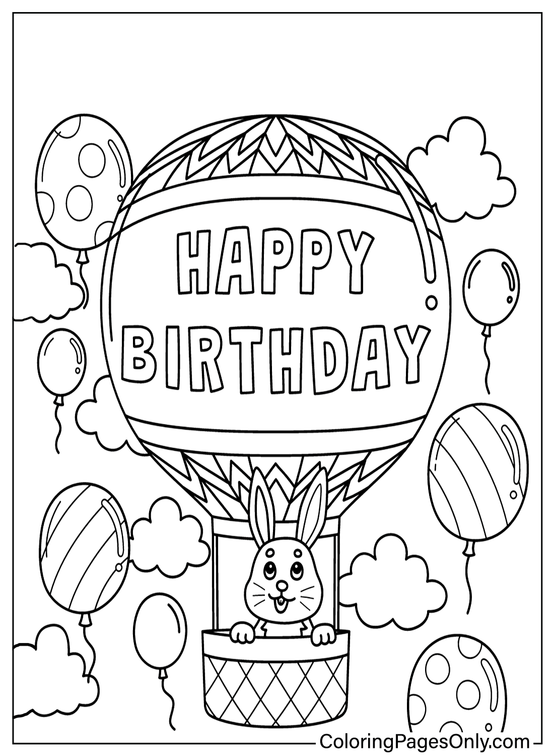 Happy Birthday Coloring Page Free Printable Coloring Pages