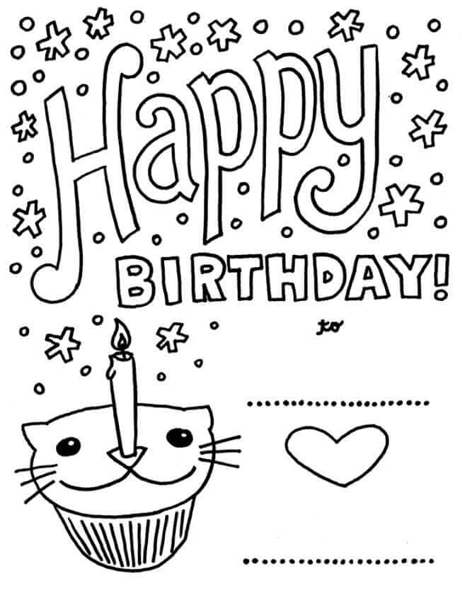 happy birthday free coloring pages