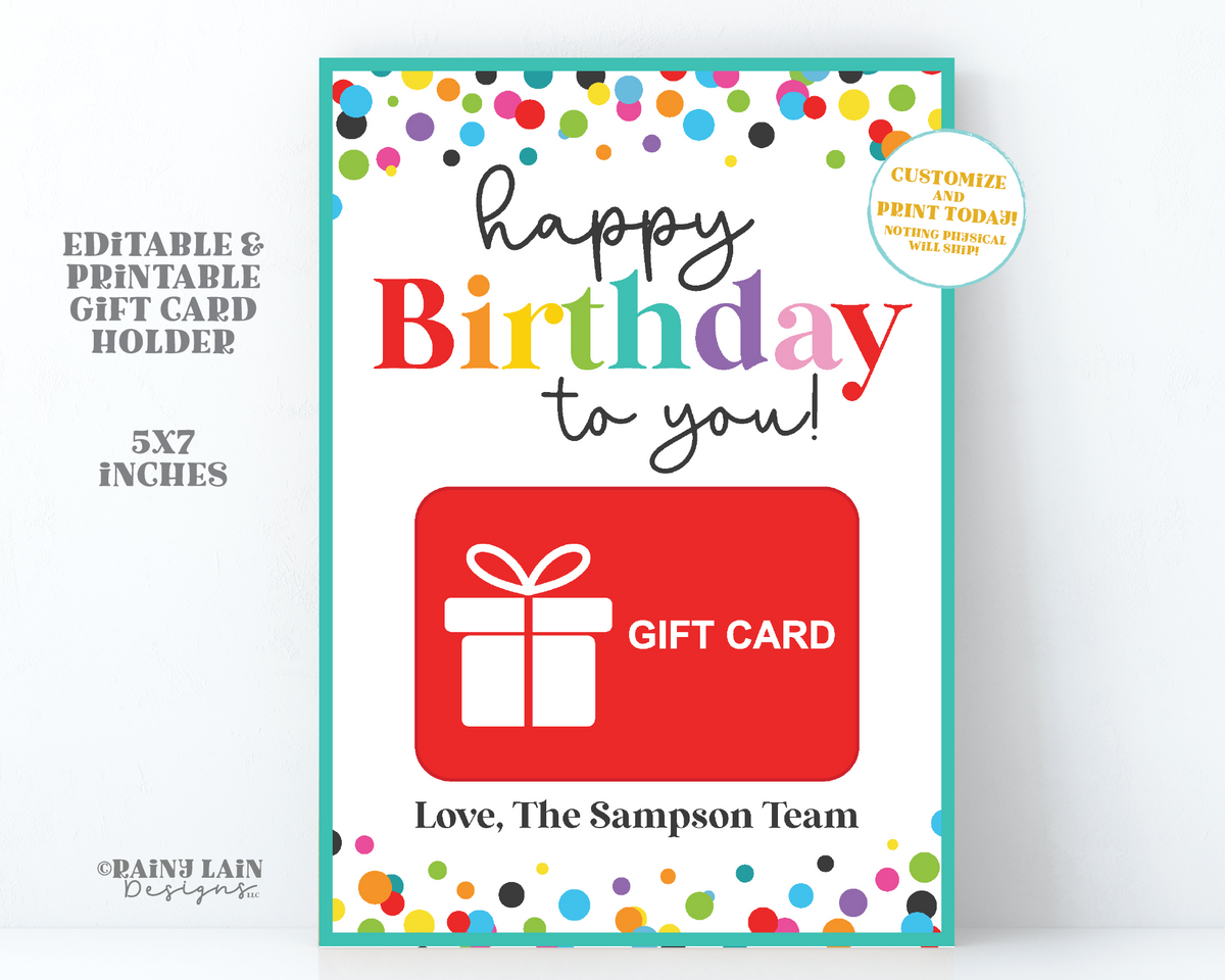 Happy Birthday Gift Card Holder Giftcard Holder From Group Office 