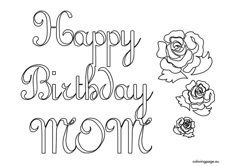 Happy Birthday Mom Coloring Page Coloring Home