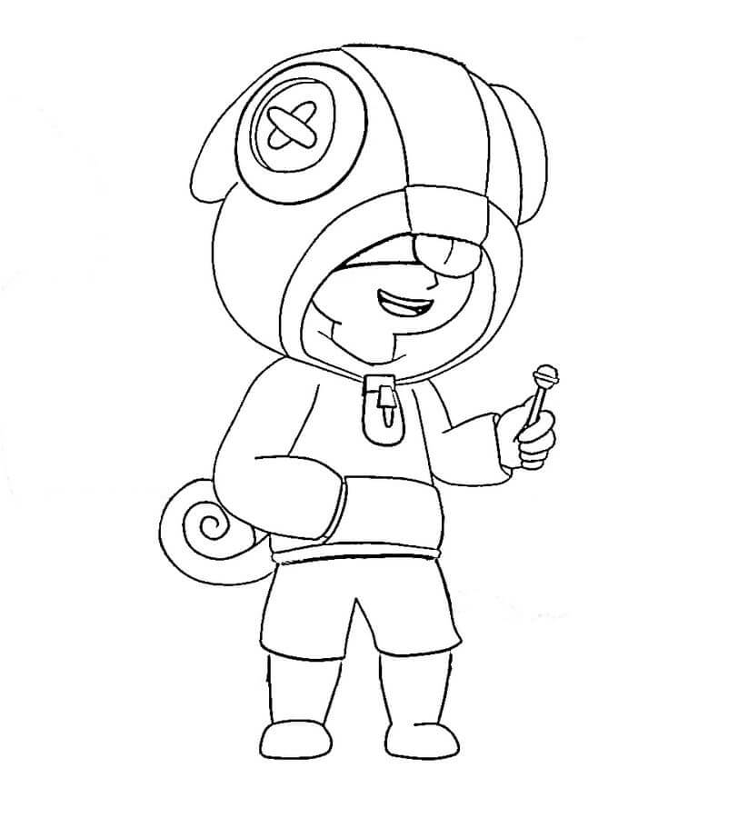 Happy Leon Brawl Stars Coloring Page Free Printable Coloring Pages 