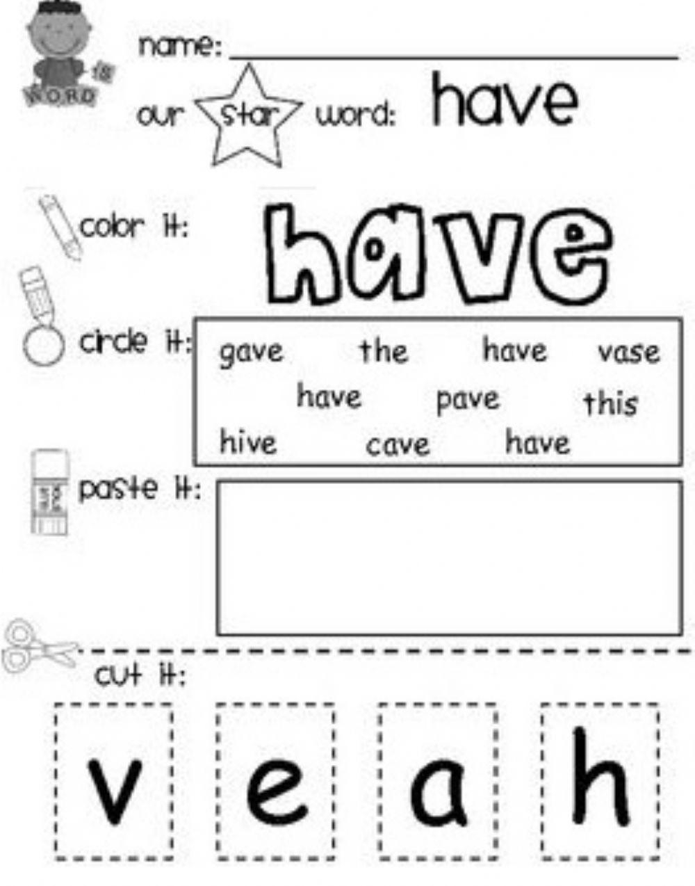 Have Sight Word Worksheet Online Exercise For Live Worksheets 