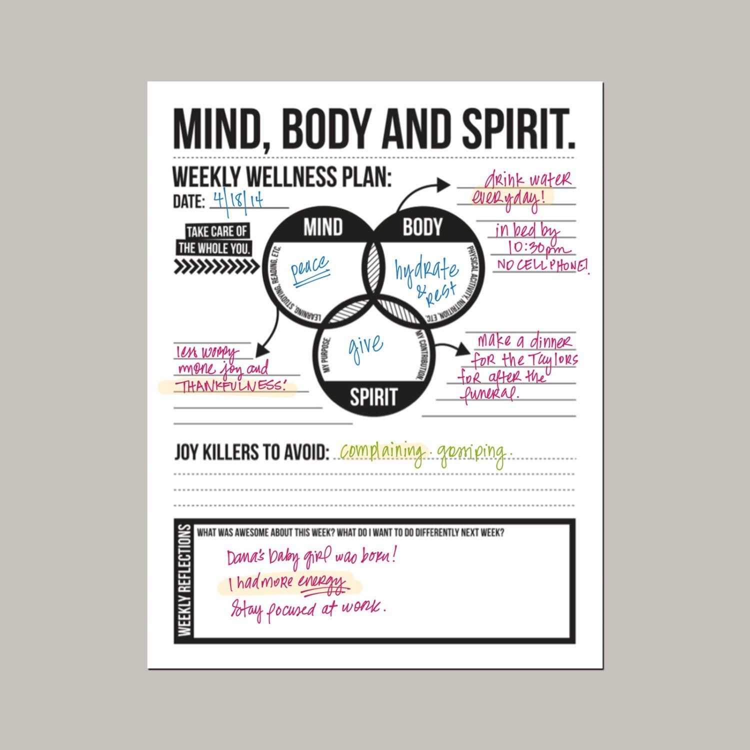 Health And Wellness Printable Worksheets Db excel