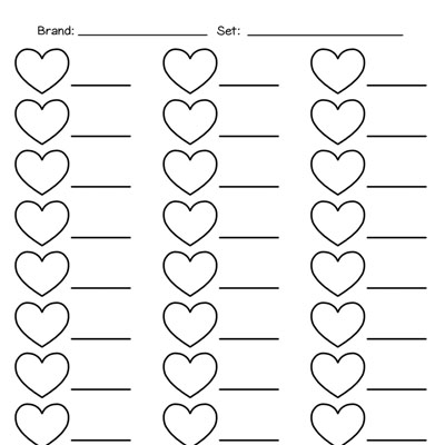 Hearts Color Swatch Sheet C0074 