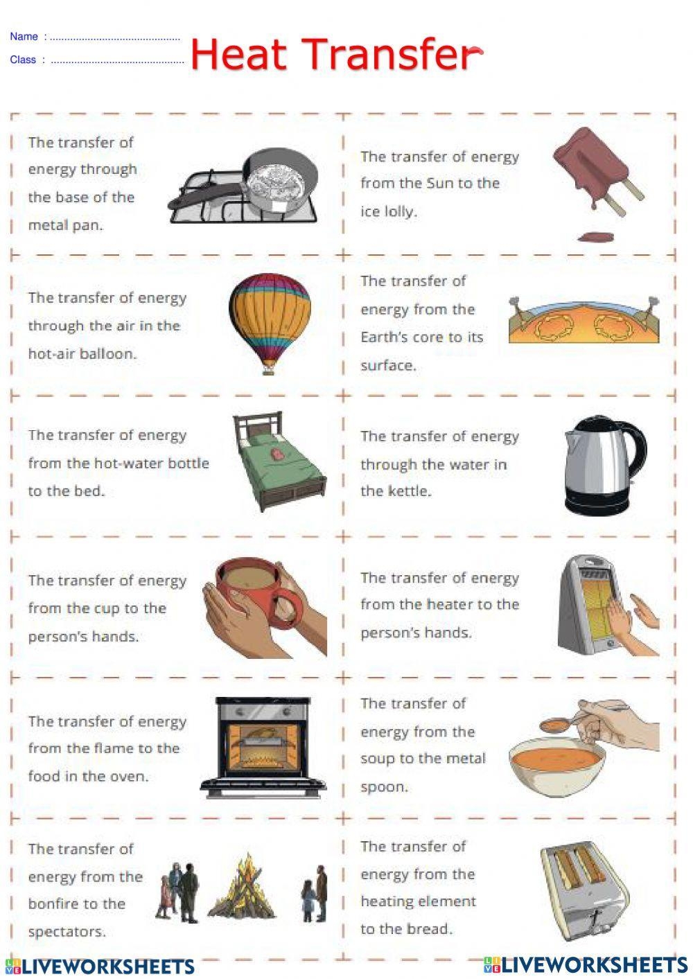 heat and heat transfer worksheet