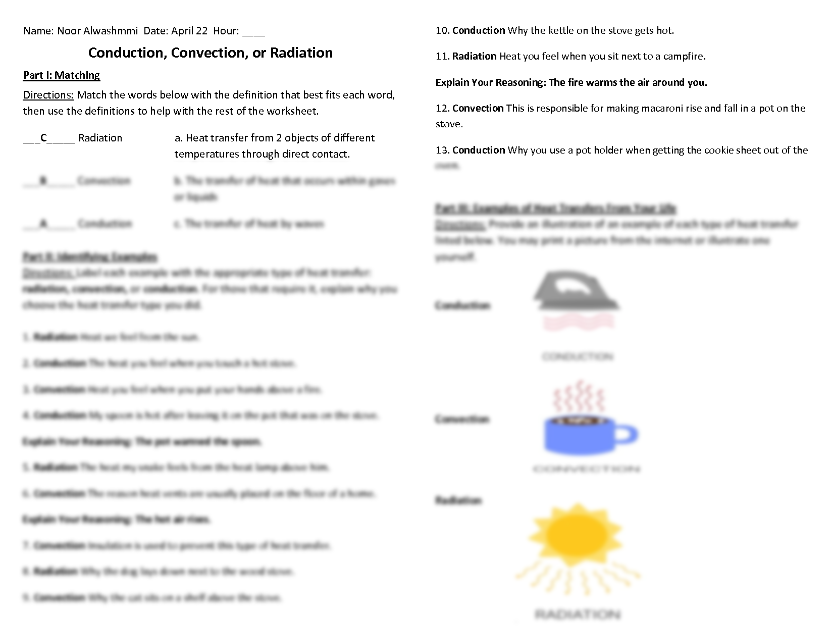 Heat Trasnfer Conduction Convection Radiation Worksheet 55 OFF 