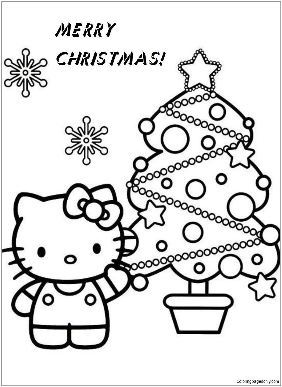 Hello Kitty Christmas Coloring Pages Cartoons Coloring Pages 