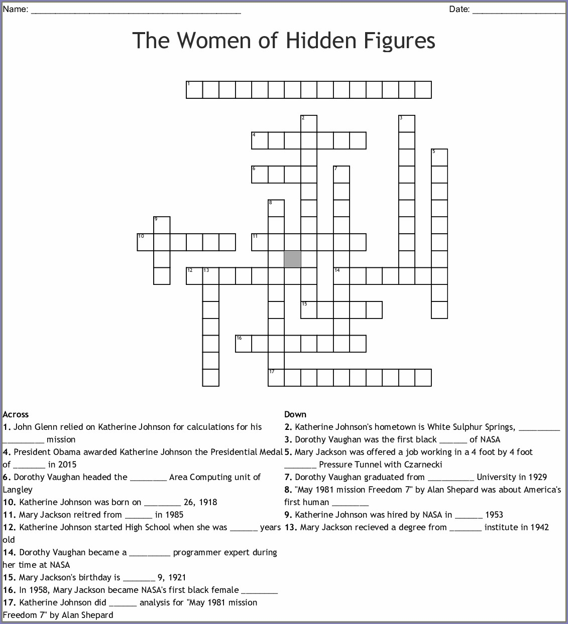 Hidden Figures Worksheet Answers Printable Calendars AT A GLANCE