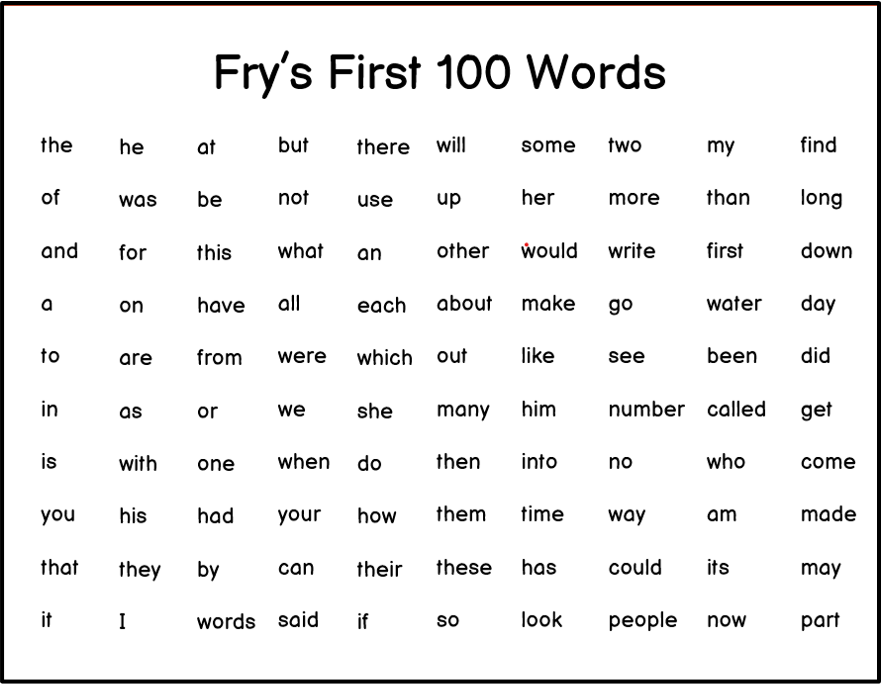 100 high frequency words printable flash cards