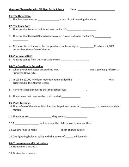 High School Earth Science Worksheets Worksheets Master