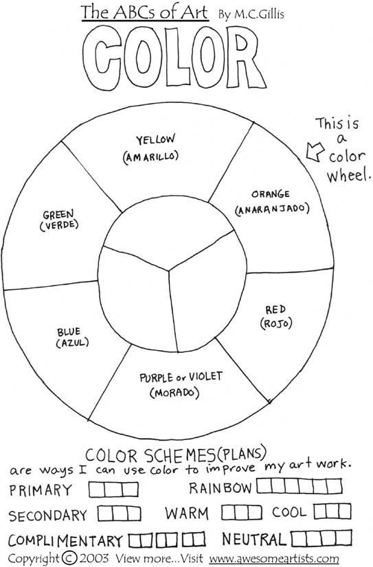 High School Printable Color Theory Worksheet Martin Harkins