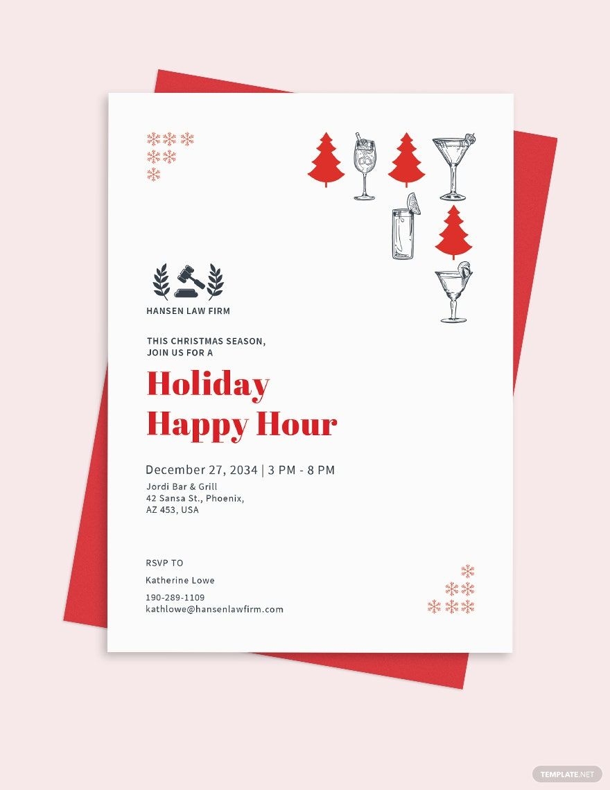 Holiday Happy Hour Invite Template In Publisher Word Pages PSD