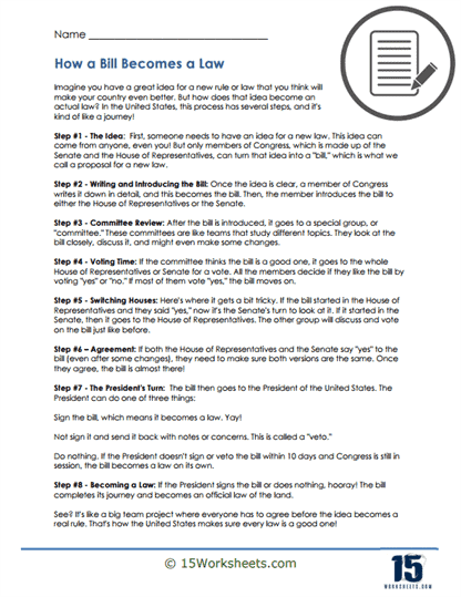 How A Bill Becomes A Law Worksheets 15 Worksheets Worksheets 