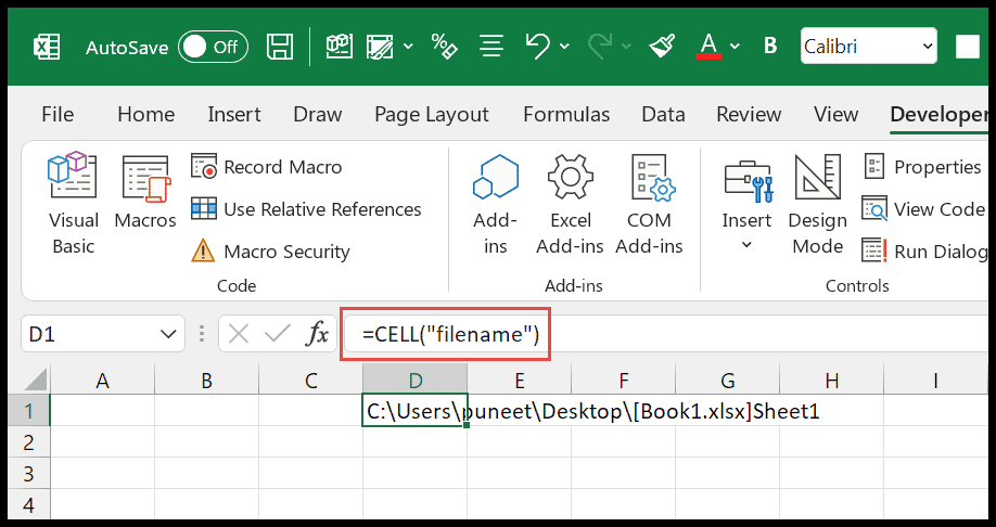 How To Get File Name In Excel Quick Formula Worksheets Library