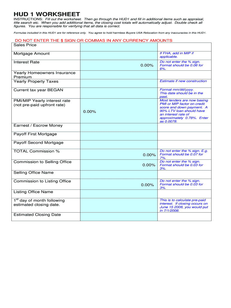 Hud Rent Calculation Worksheet Fill Out Sign Online DocHub 