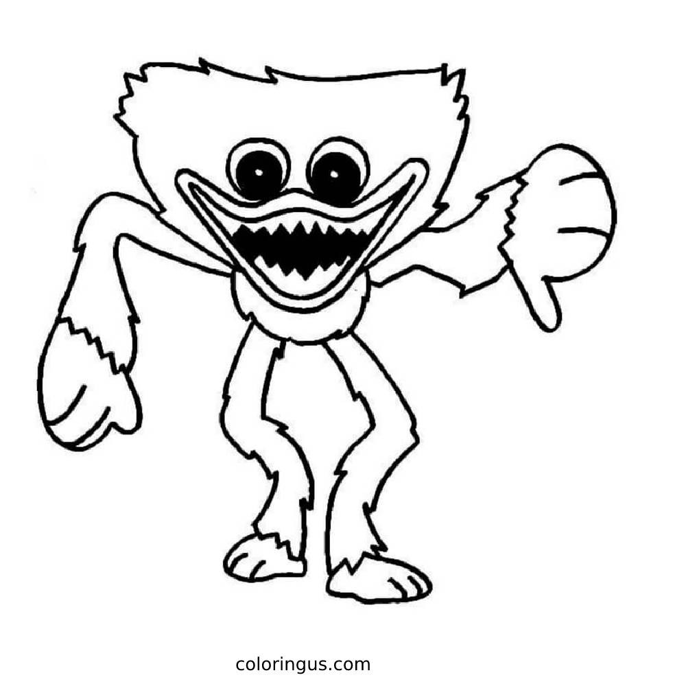 Huggy Wuggy Coloring Pages Free Printable PDF 