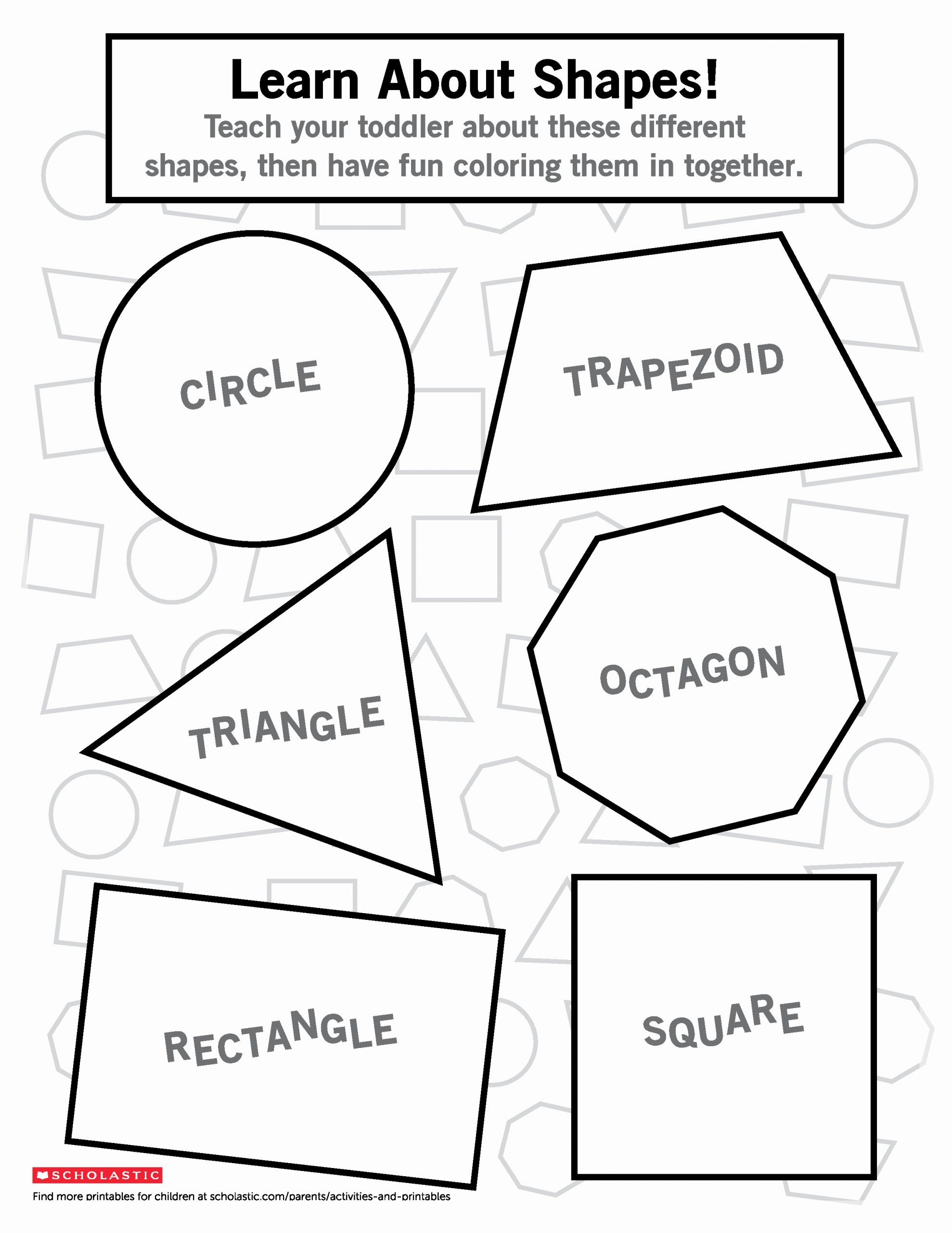 identifying shapes worksheets
