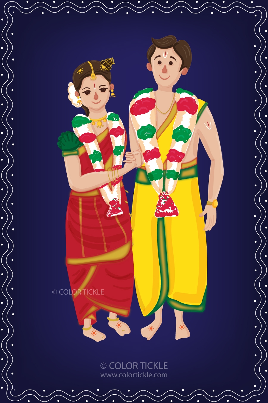 Illustrated Tambrahm Iyengar Style Wedding Invitation Behance