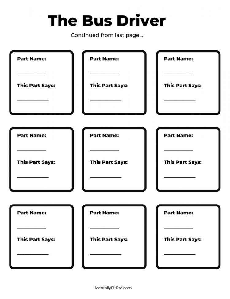 Internal Family Systems Worksheet Printable PDF Template