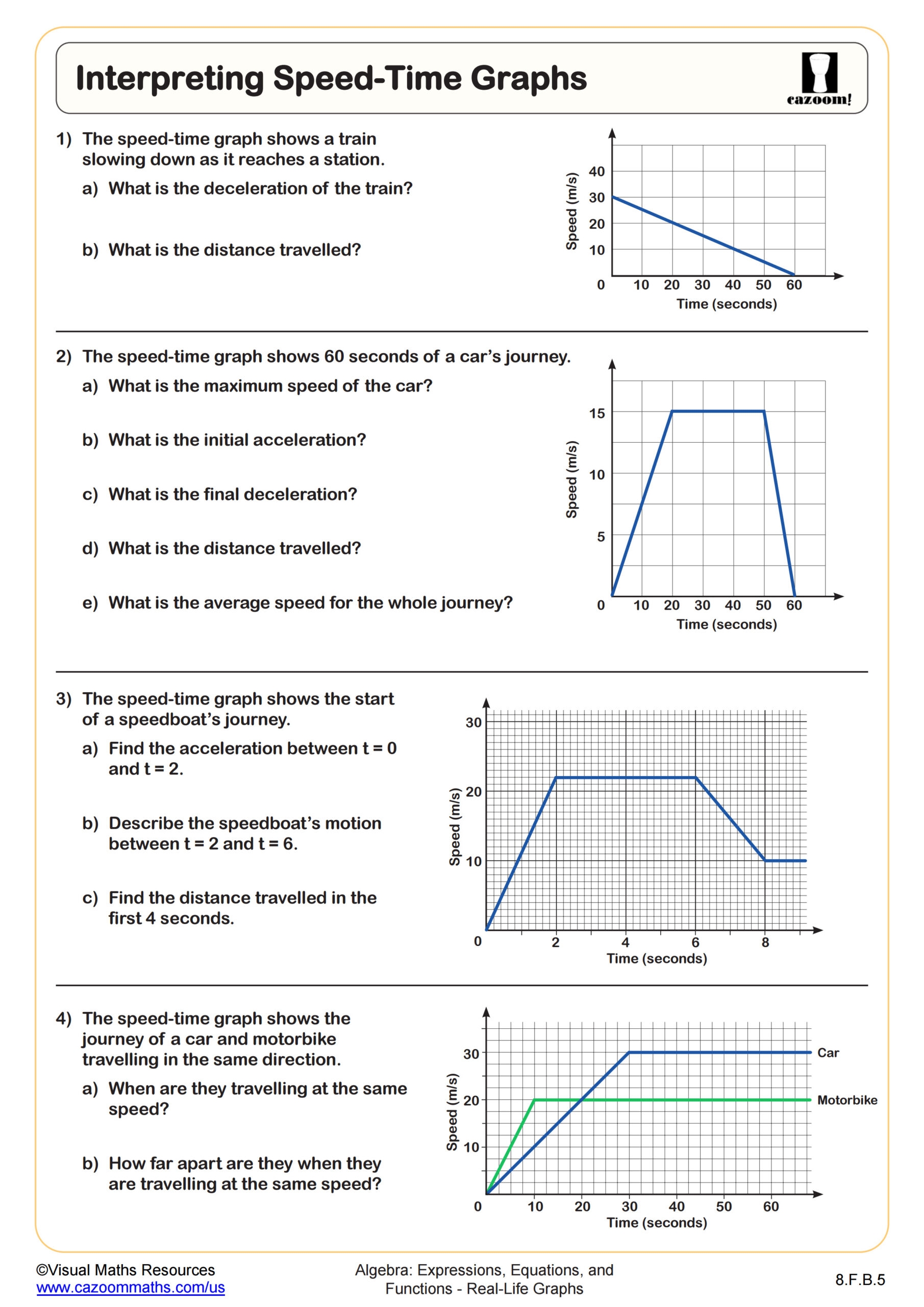Interpreting Motion Graphs Worksheets Library