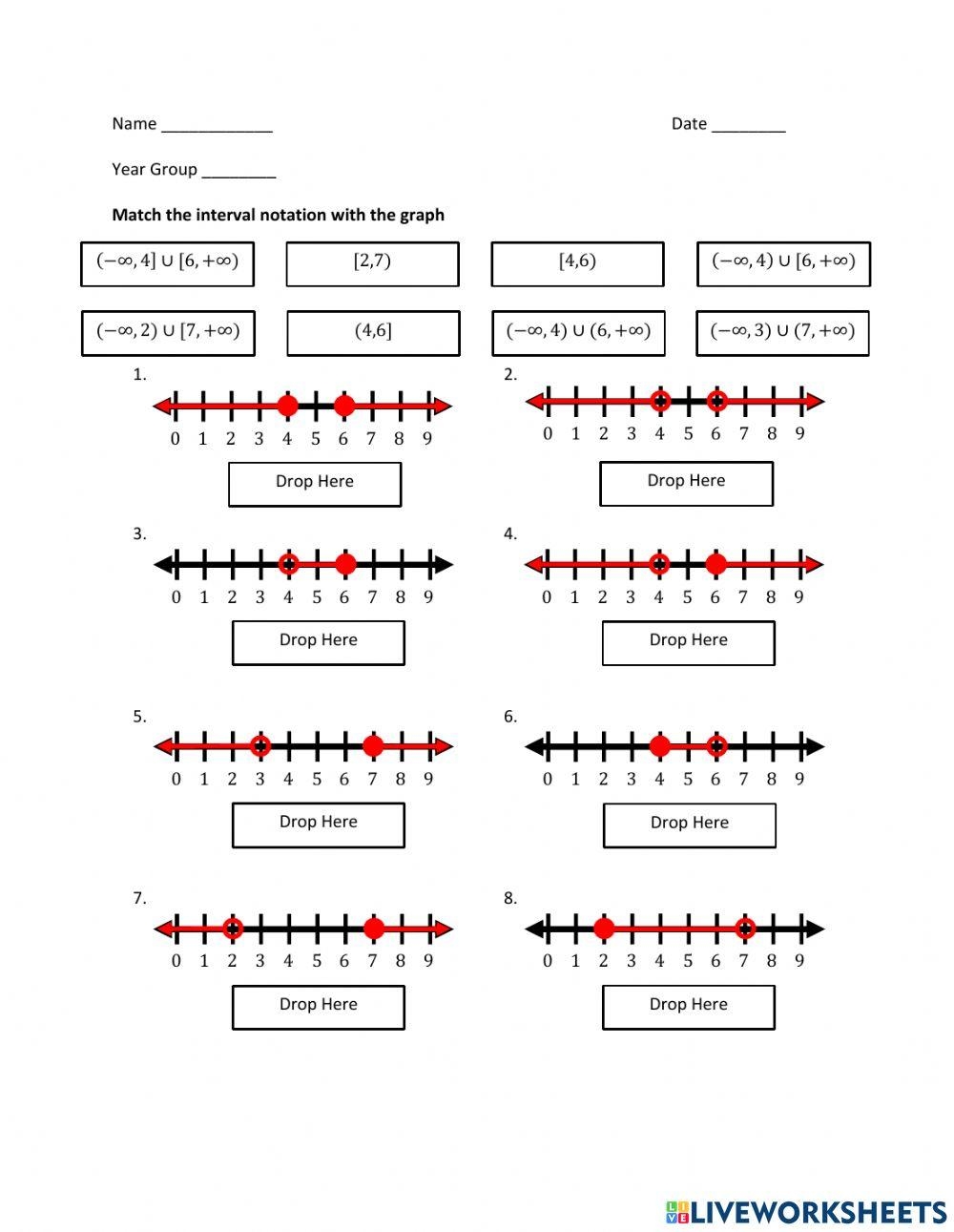 Interval Notation Worksheet Live Worksheets Worksheets Library