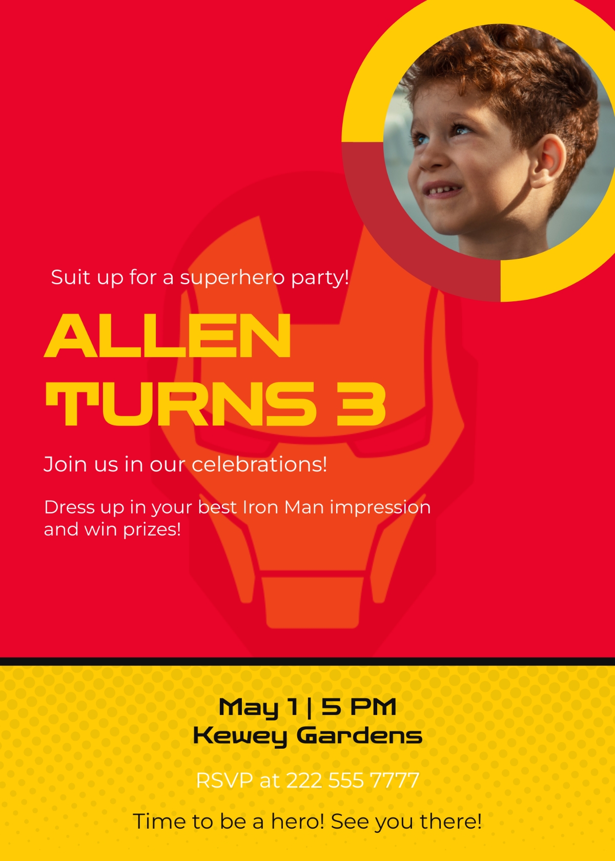 Iron Man Birthday Invitation Template Edit Online Download Example 