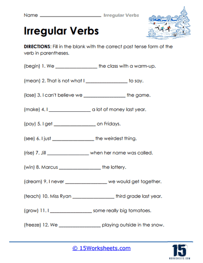 Irregular Verbs Worksheets 15 Worksheets Worksheets Library