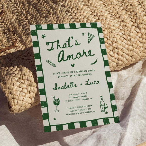 Italian Dinner Invitation Template Etsy