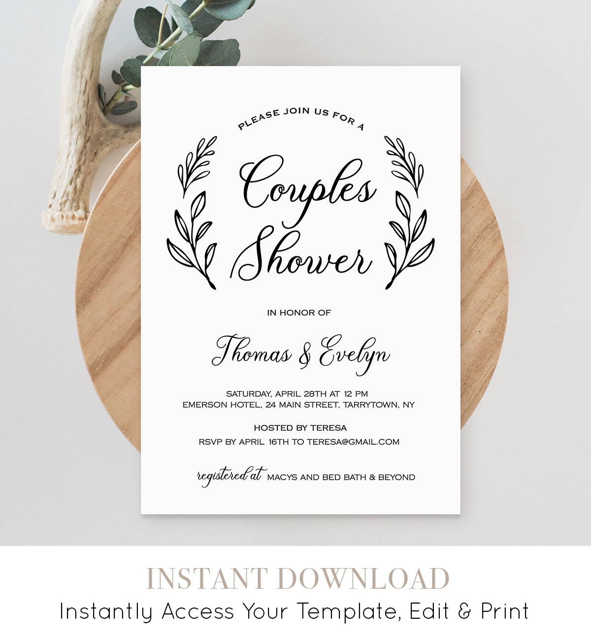 jack and jill invitation templates