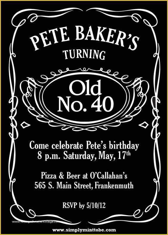 jack daniels birthday invitation template free