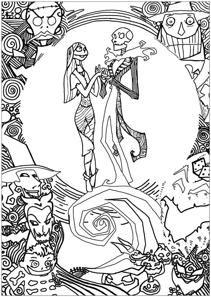 Jack Skellington Coloring Pages Coloring Pictures Free Printable 