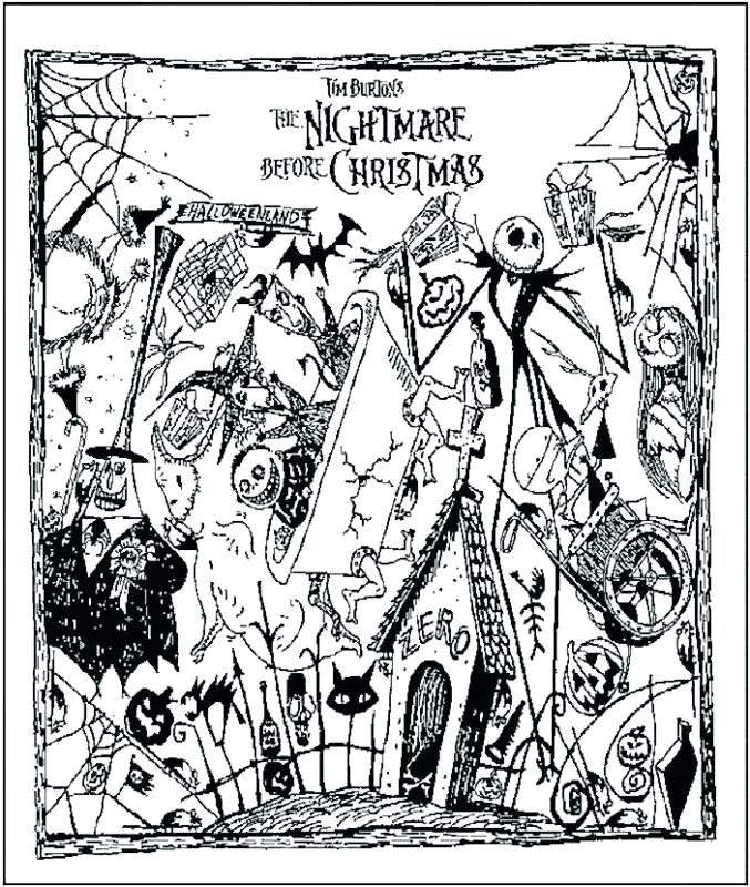 Jack Skellington Coloring Pages Nightmare Before Christmas Pictures 