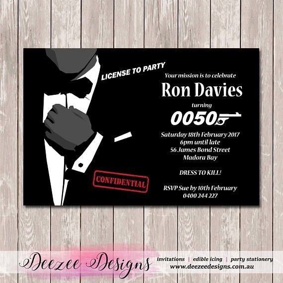 james bond party invitations templates