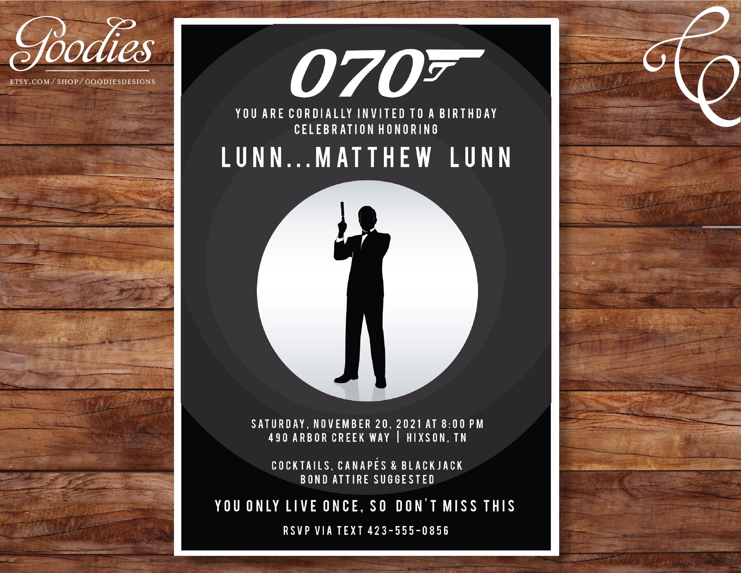 James Bond Invitations Templates