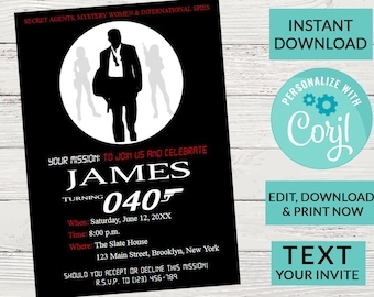 james bond invite template