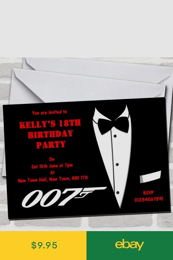 James Bond Theme Party Invitations James Bond Theme Party James Bond