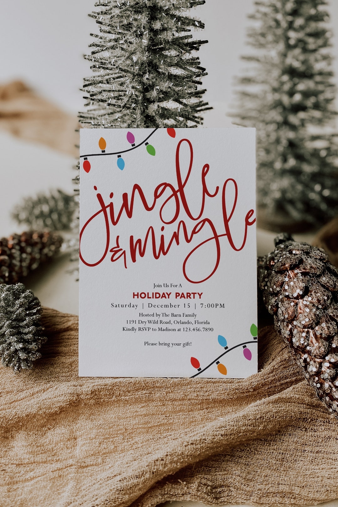 Jingle And Mingle Invitation Template Christmas Party Invitation 
