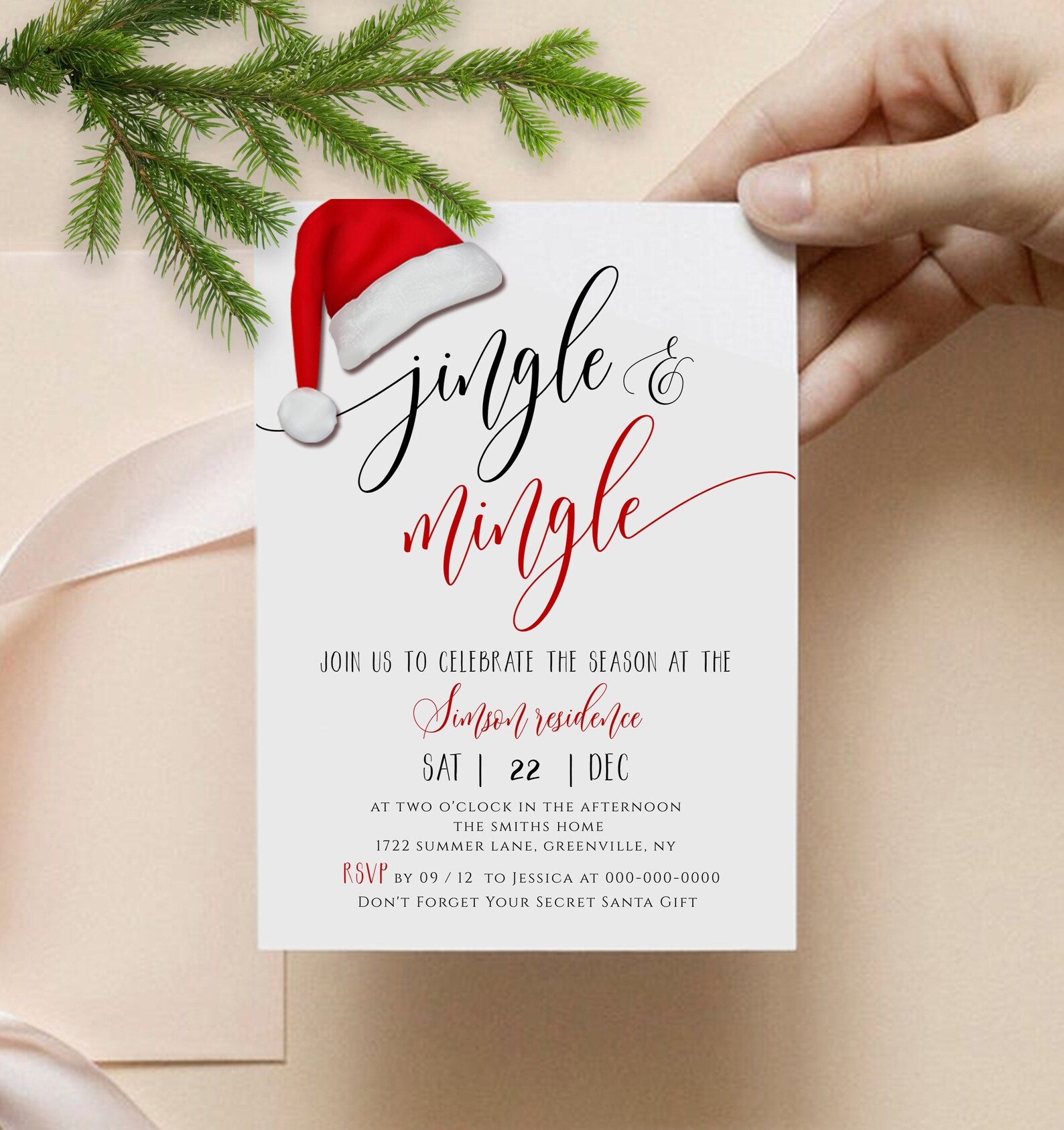 jingle and mingle invitation template