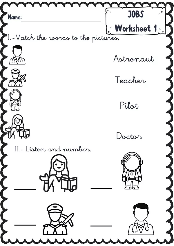 Jobs Worksheet 1 Profe social