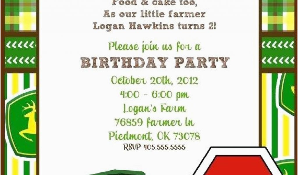 John Deere Birthday Invitation Templates Free Free Printable John Deere 
