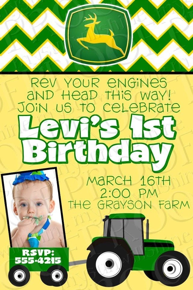 john deere party invitation templates