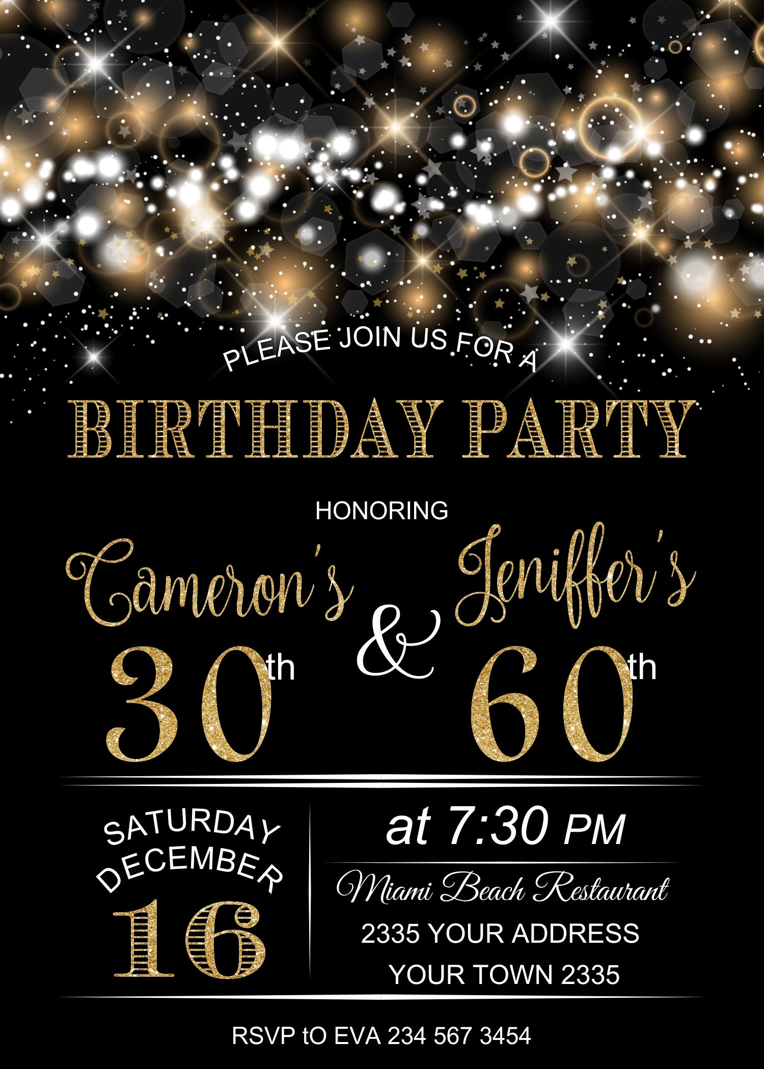 Joint Birthday Party Invitations Templates