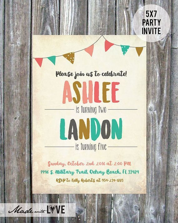 Joint Birthday Party Invitations Templates Free