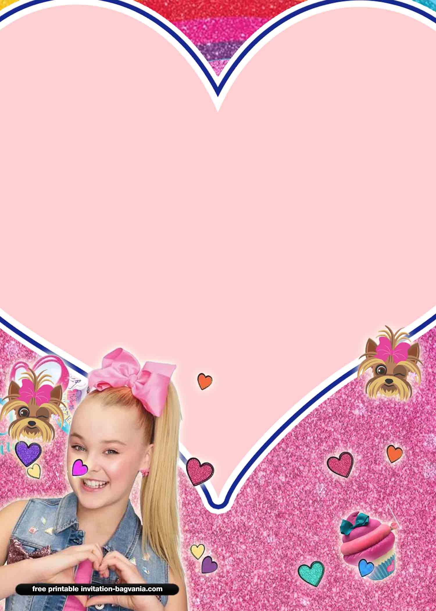 jojo siwa birthday invitations templates free