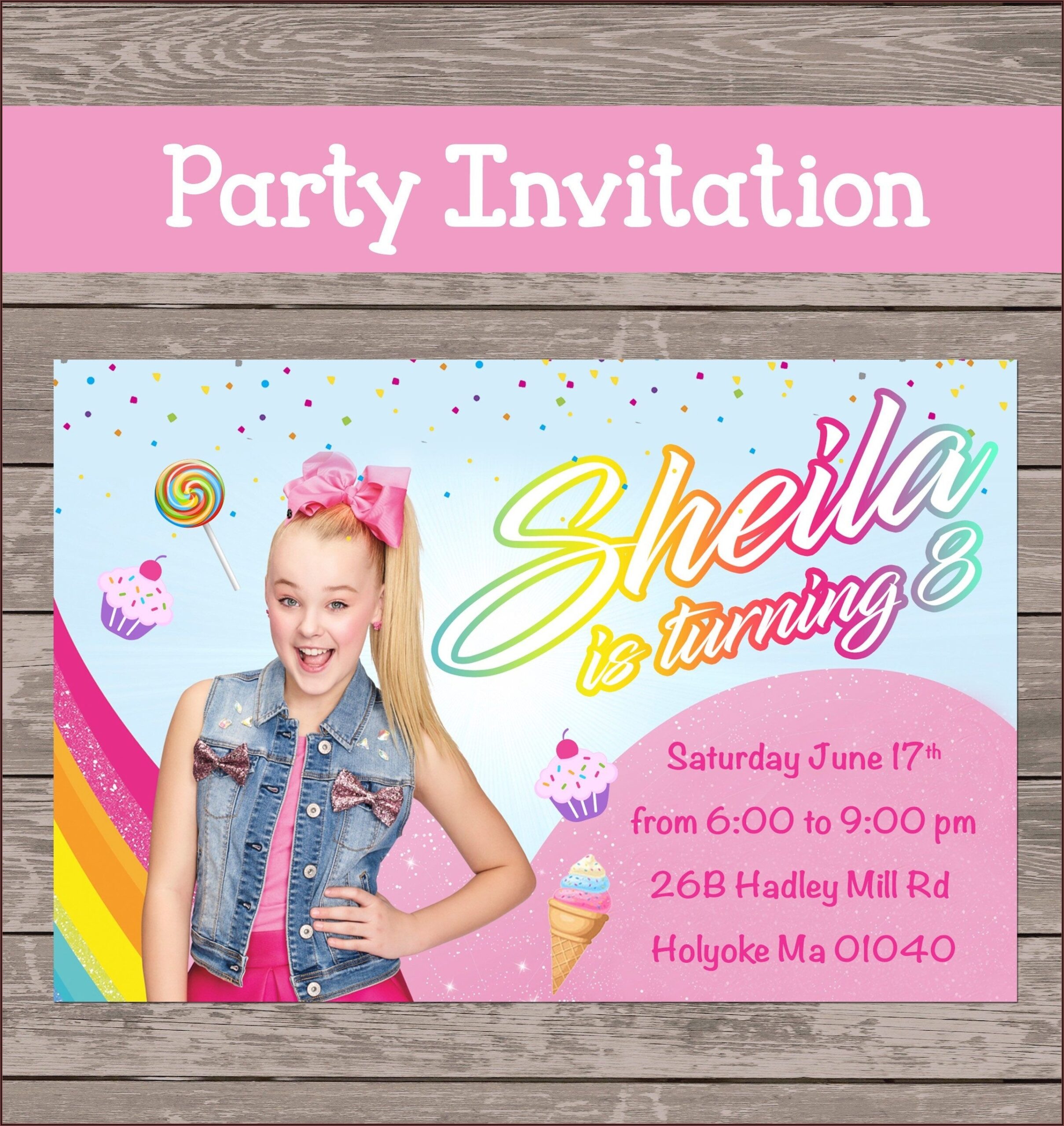 Jojo Siwa Birthday Invitations Templates Invitations Resume 